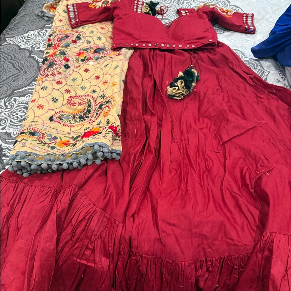 Red Embroidered Traditional Dress